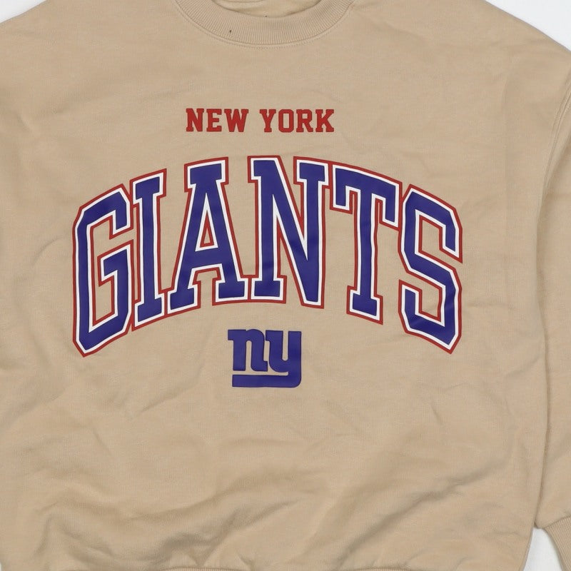 NFL Boys Beige New York Giants Graphic Print Pullover Sweatshirt 10-11 Years