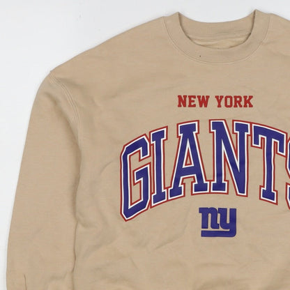 NFL Boys Beige New York Giants Graphic Print Pullover Sweatshirt 10-11 Years