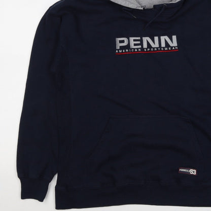 Penn Men’s Blue XL Pullover Hoodie Logo Graphic Print Kangaroo Pocket