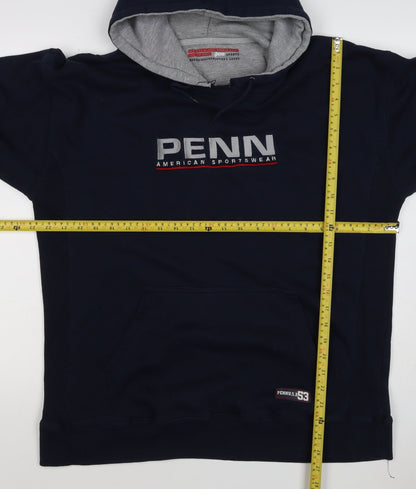 Penn Men’s Blue XL Pullover Hoodie Logo Graphic Print Kangaroo Pocket
