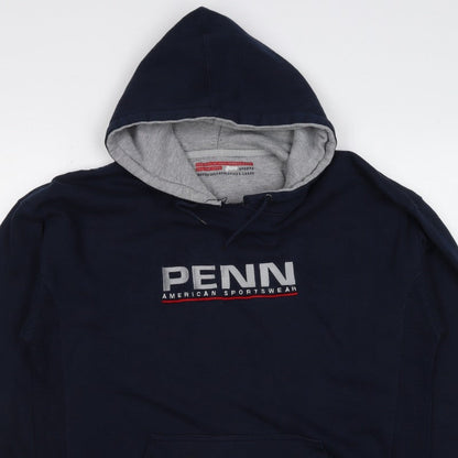 Penn Men’s Blue XL Pullover Hoodie Logo Graphic Print Kangaroo Pocket