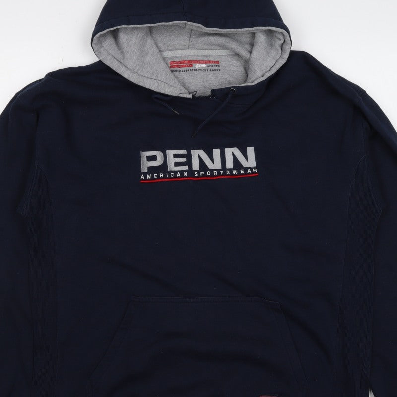 Penn Men’s Blue XL Pullover Hoodie Logo Graphic Print Kangaroo Pocket