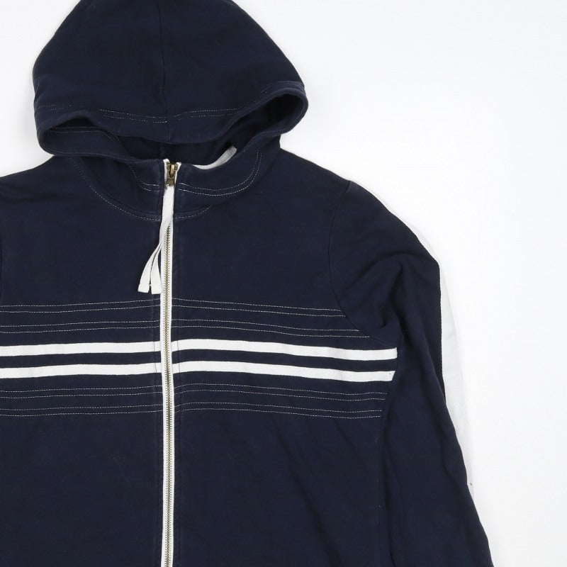 Next Women’s Navy Blue UK 14 Full Zip Hooded Striped Hoodie