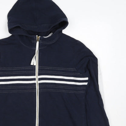 Next Women’s Navy Blue UK 14 Full Zip Hooded Striped Hoodie