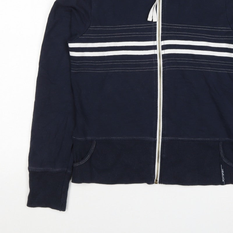 Next Women’s Navy Blue UK 14 Full Zip Hooded Striped Hoodie