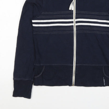 Next Women’s Navy Blue UK 14 Full Zip Hooded Striped Hoodie
