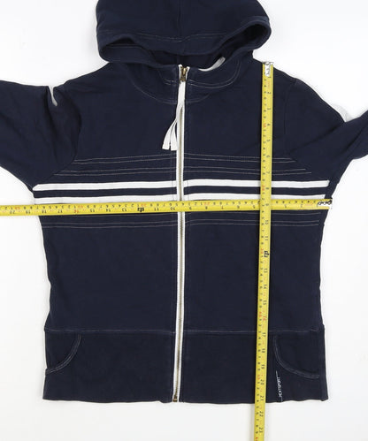 Next Women’s Navy Blue UK 14 Full Zip Hooded Striped Hoodie