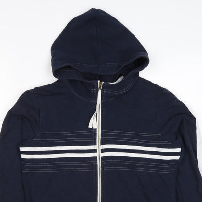 Next Women’s Navy Blue UK 14 Full Zip Hooded Striped Hoodie