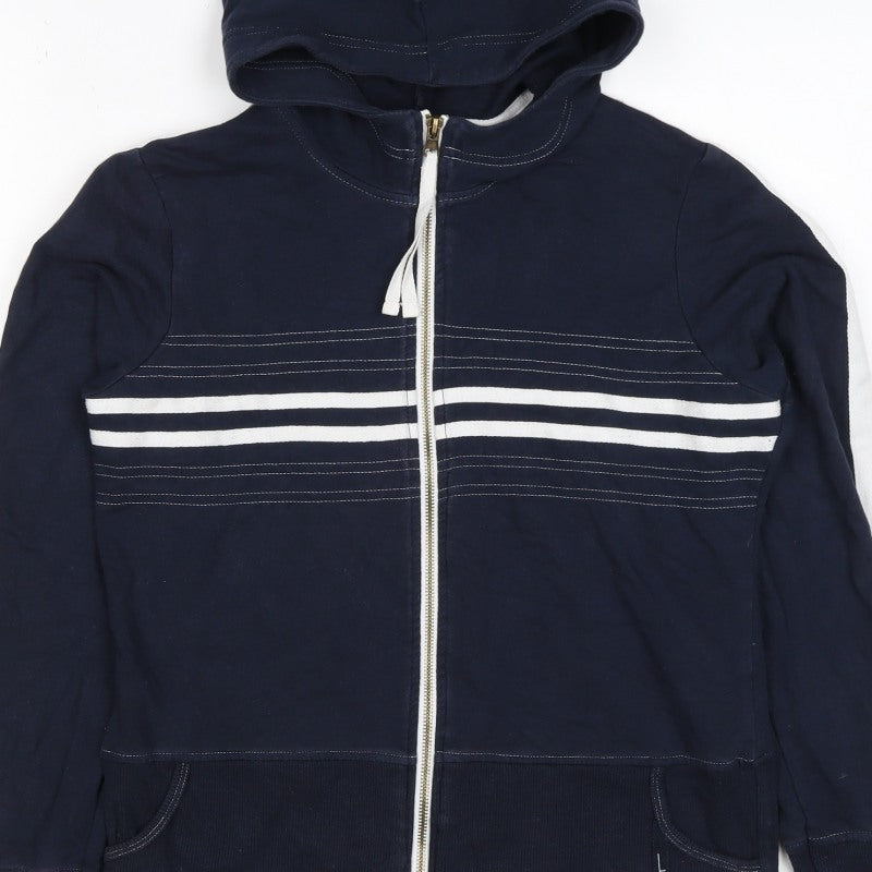 Next Women’s Navy Blue UK 14 Full Zip Hooded Striped Hoodie