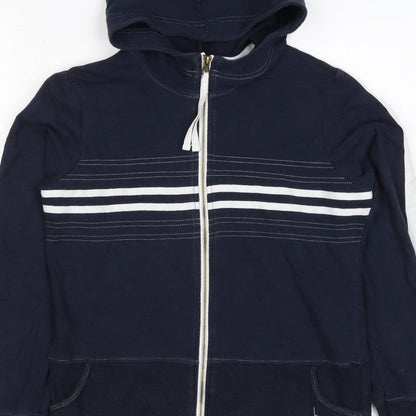 Next Women’s Navy Blue UK 14 Full Zip Hooded Striped Hoodie