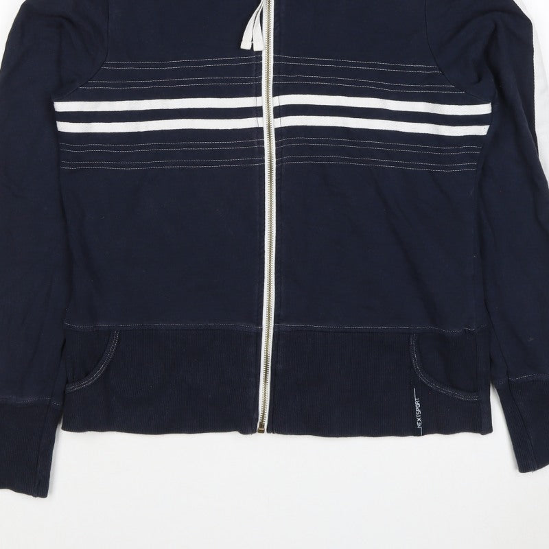 Next Women’s Navy Blue UK 14 Full Zip Hooded Striped Hoodie