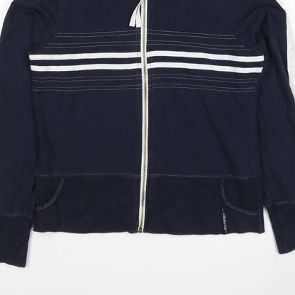 Next Women’s Navy Blue UK 14 Full Zip Hooded Striped Hoodie