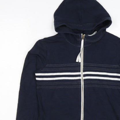 Next Women’s Navy Blue UK 14 Full Zip Hooded Striped Hoodie
