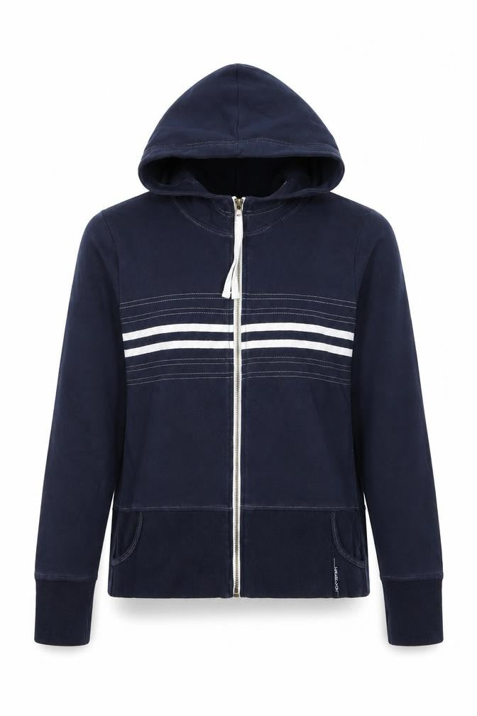 Next Women’s Navy Blue UK 14 Full Zip Hooded Striped Hoodie