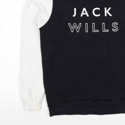 Jack Wills Men’s Black White S Pullover Crew Neck Logo Sweatshirt