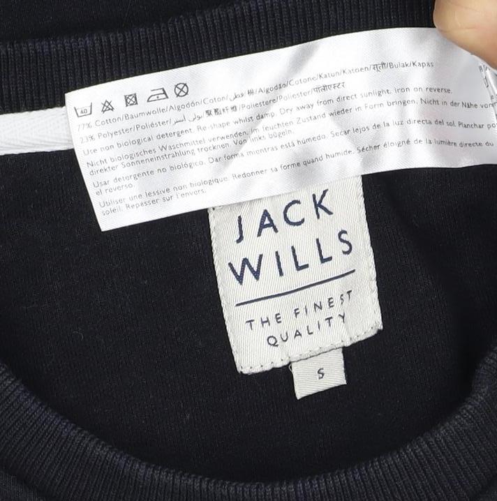 Jack Wills Men’s Black White S Pullover Crew Neck Logo Sweatshirt