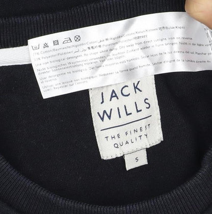 Jack Wills Men’s Black White S Pullover Crew Neck Logo Sweatshirt