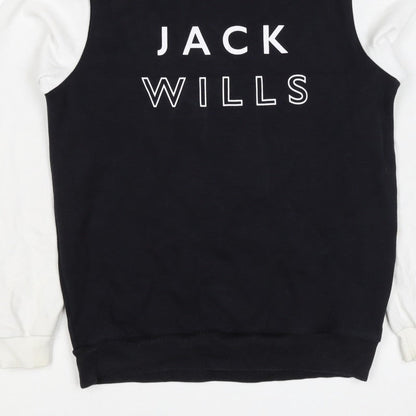 Jack Wills Men’s Black White S Pullover Crew Neck Logo Sweatshirt