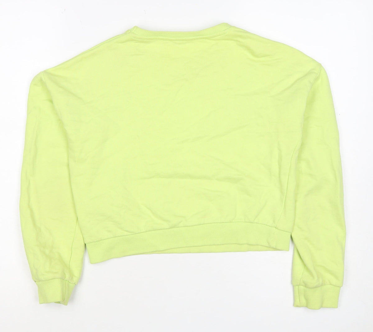 Guess Teens Yellow Logo Rhinestone Pullover Sweatshirt Size 14