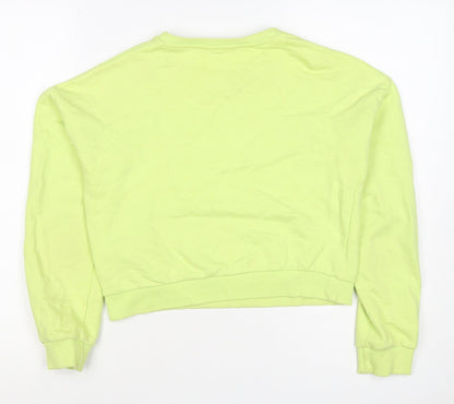 Guess Teens Yellow Logo Rhinestone Pullover Sweatshirt Size 14
