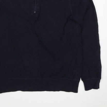John Partridge Men’s Black S Half Zip High Neck Cotton Sweatshirt