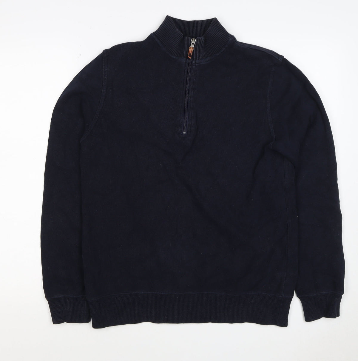 John Partridge Men’s Black S Half Zip High Neck Cotton Sweatshirt