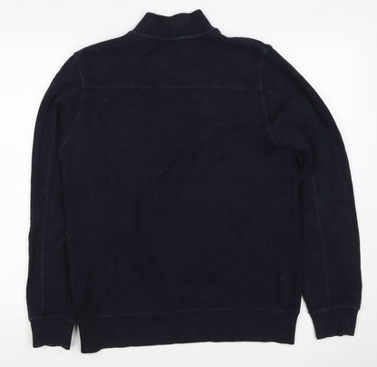 John Partridge Men’s Black S Half Zip High Neck Cotton Sweatshirt