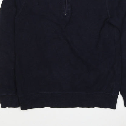 John Partridge Men’s Black S Half Zip High Neck Cotton Sweatshirt