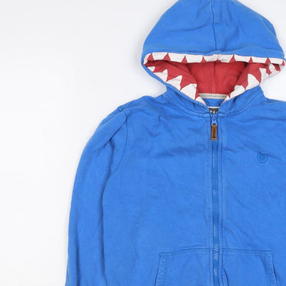 Additional view of Fat Face boys’ blue 10-11 years full zip shark hoodie cotton