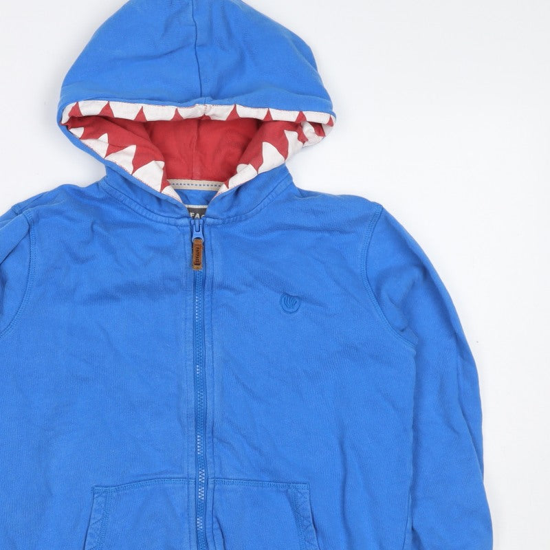 Additional view of Fat Face boys’ blue 10-11 years full zip shark hoodie cotton