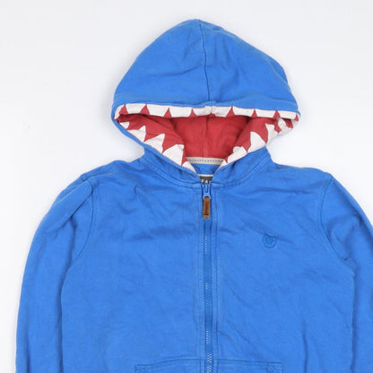 Additional view of Fat Face boys’ blue 10-11 years full zip shark hoodie cotton