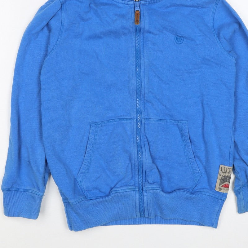 Additional view of Fat Face boys’ blue 10-11 years full zip shark hoodie cotton