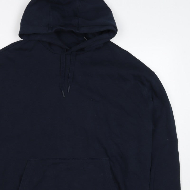 Marks and Spencer Men Blue M Oversized Pullover Hoodie Pockets