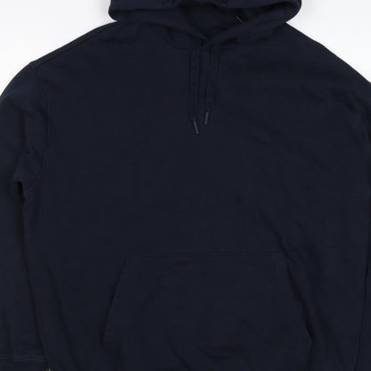 Marks and Spencer Men Blue M Oversized Pullover Hoodie Pockets
