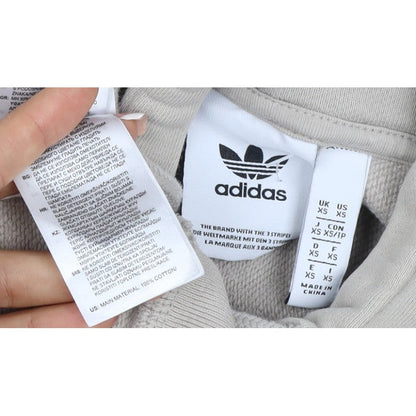 Adidas Boys Beige S Pullover Hoodie Logo Graphic Cotton
