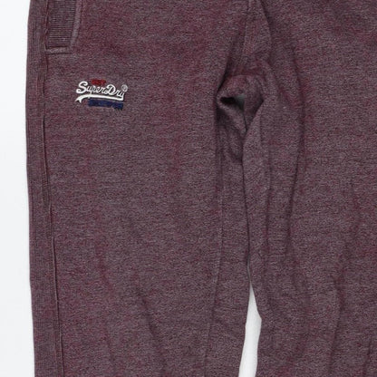 Superdry Men’s Purple Flecked Fleece Joggers Size S Drawstring