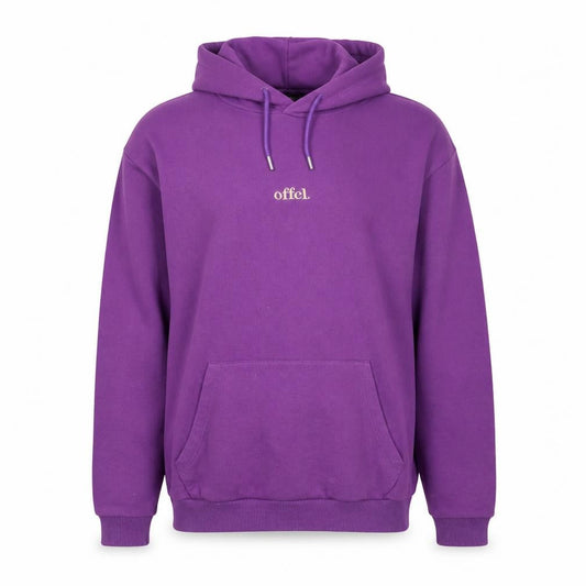 Front view of boohooMAN Men’s Purple M Pullover Hoodie Embroidered Logo