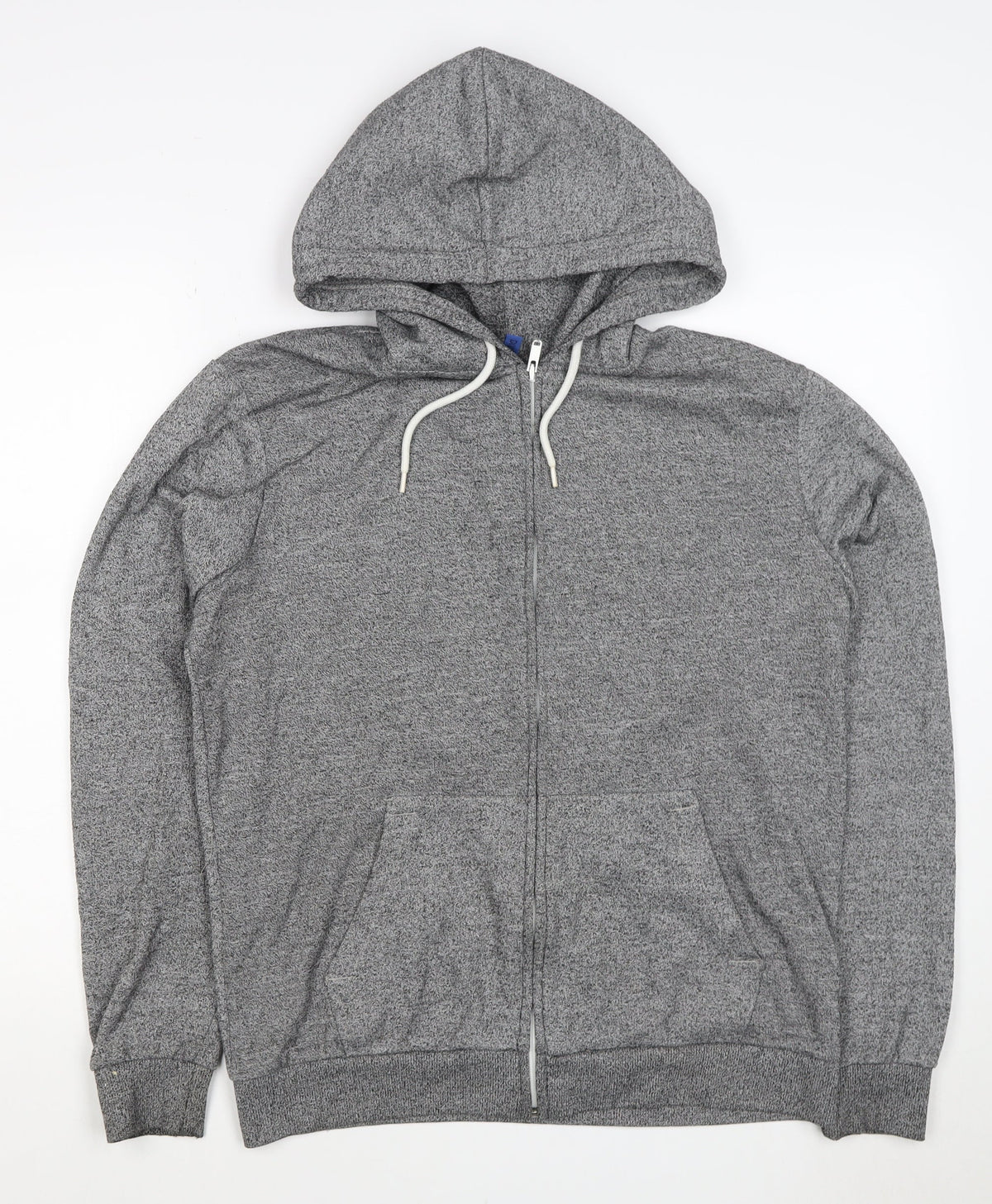 H&M Divided Men’s Grey M Full Zip Hooded Sweatshirt Cotton Blend