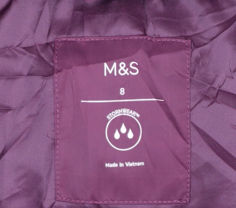 Marks & Spencer Women’s Burgundy UK 8 Stormwear Long Hooded Puffer Coat