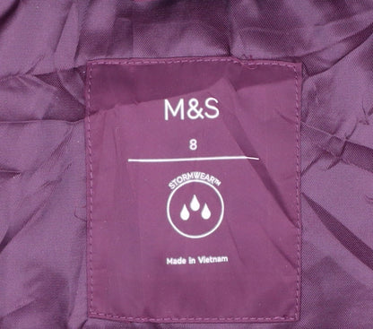 Marks & Spencer Women’s Burgundy UK 8 Stormwear Long Hooded Puffer Coat