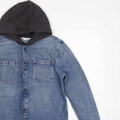Additional view of Marks & Spencer boys’ blue 13-14 years hooded denim shirt jacket