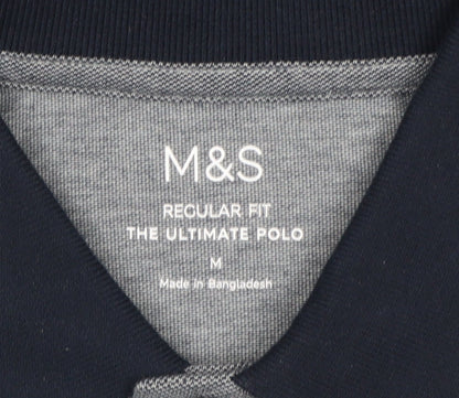 Marks and Spencer Men's Grey M Ultimate Polo Regular Fit Cotton Stretch