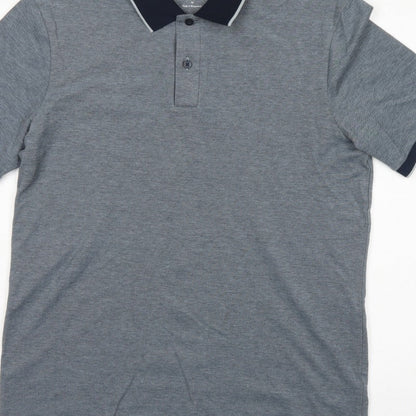 Marks and Spencer Men's Grey M Ultimate Polo Regular Fit Cotton Stretch