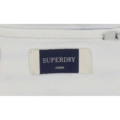 Superdry Women White Purple Stripe Long Sleeve Jersey T-Shirt UK 10