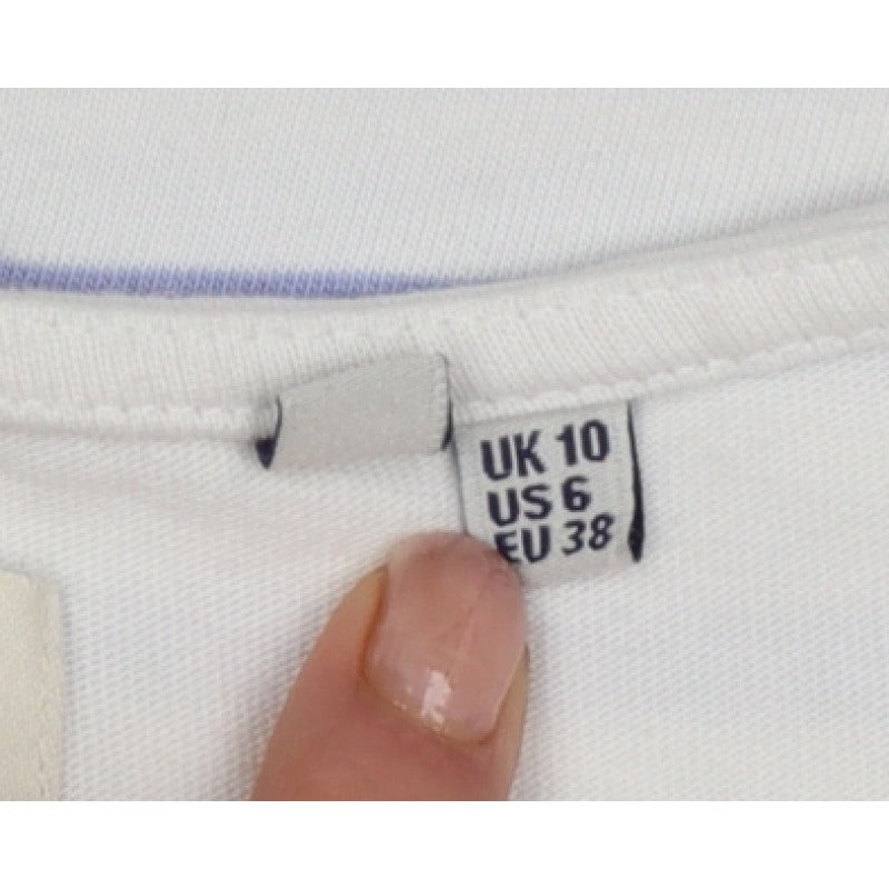 Superdry Women White Purple Stripe Long Sleeve Jersey T-Shirt UK 10