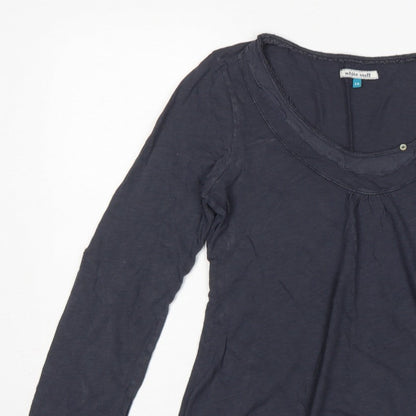 White Stuff Women’s Blue Size 14 Cotton Scoop Neck Button Blouse