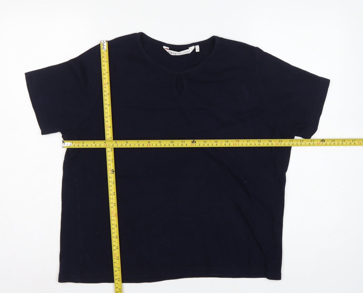 EWM Pure Classics Women’s Blue Size 20 Basic Cotton Keyhole T-Shirt