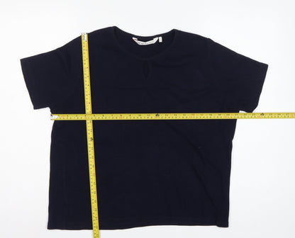 EWM Pure Classics Women’s Blue Size 20 Basic Cotton Keyhole T-Shirt