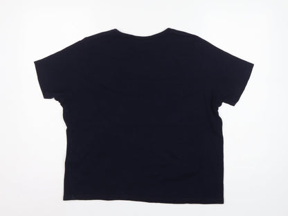 EWM Pure Classics Women’s Blue Size 20 Basic Cotton Keyhole T-Shirt