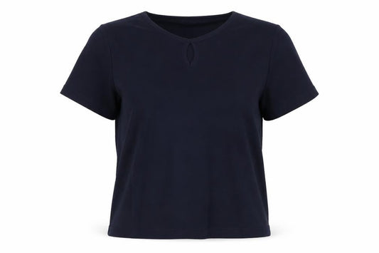 EWM Pure Classics Women’s Blue Size 20 Basic Cotton Keyhole T-Shirt